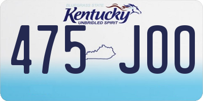 KY license plate 475JOO