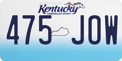 KY license plate 475JOW