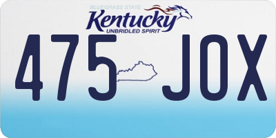 KY license plate 475JOX
