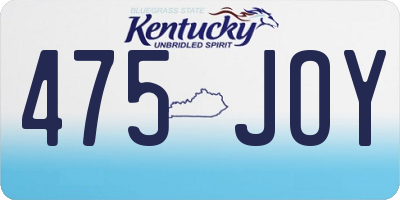 KY license plate 475JOY
