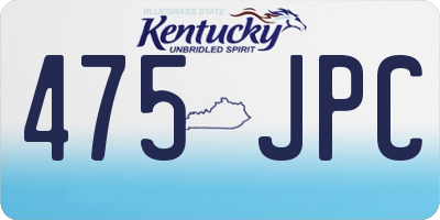 KY license plate 475JPC