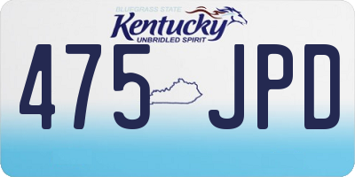 KY license plate 475JPD
