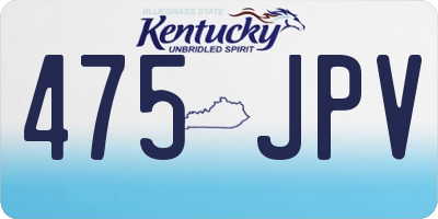 KY license plate 475JPV