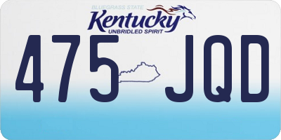 KY license plate 475JQD