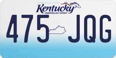 KY license plate 475JQG
