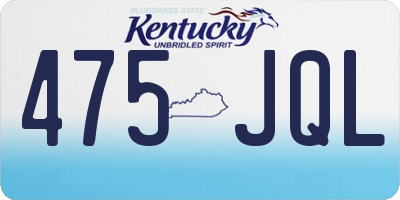 KY license plate 475JQL