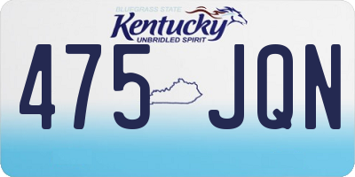 KY license plate 475JQN