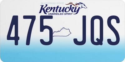 KY license plate 475JQS