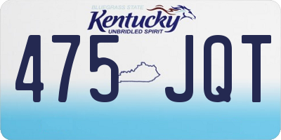 KY license plate 475JQT