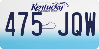 KY license plate 475JQW
