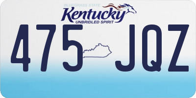 KY license plate 475JQZ