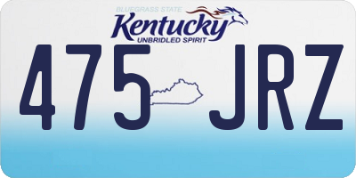 KY license plate 475JRZ