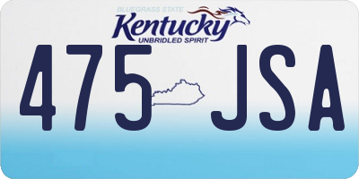 KY license plate 475JSA