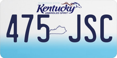 KY license plate 475JSC