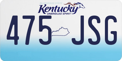 KY license plate 475JSG
