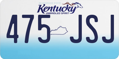 KY license plate 475JSJ