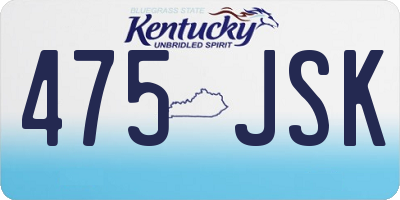 KY license plate 475JSK