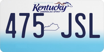 KY license plate 475JSL