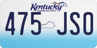 KY license plate 475JSO