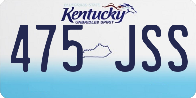 KY license plate 475JSS