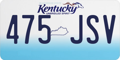 KY license plate 475JSV