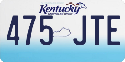 KY license plate 475JTE