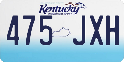 KY license plate 475JXH