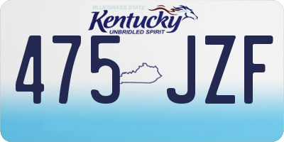 KY license plate 475JZF