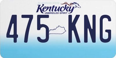 KY license plate 475KNG