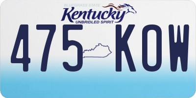 KY license plate 475KOW