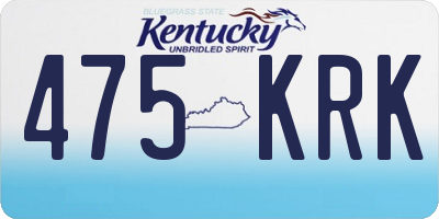 KY license plate 475KRK