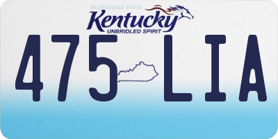 KY license plate 475LIA