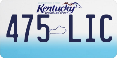 KY license plate 475LIC