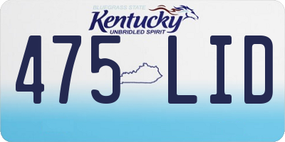 KY license plate 475LID