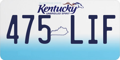 KY license plate 475LIF