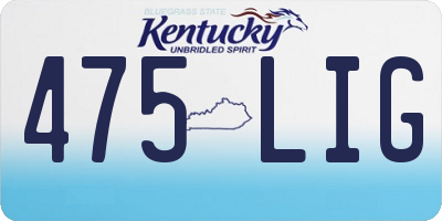 KY license plate 475LIG