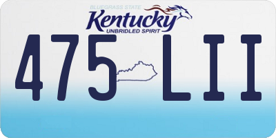 KY license plate 475LII