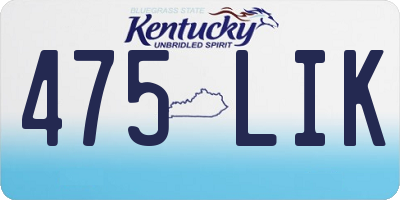 KY license plate 475LIK