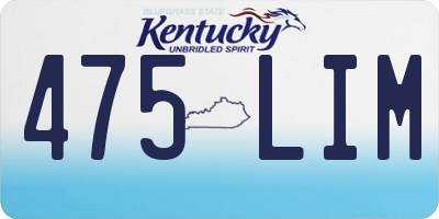 KY license plate 475LIM
