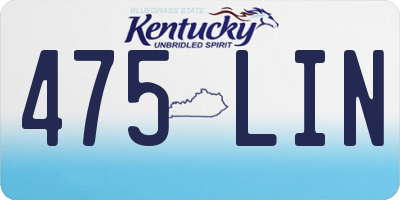 KY license plate 475LIN
