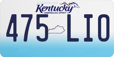 KY license plate 475LIO