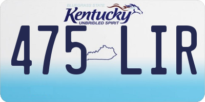 KY license plate 475LIR