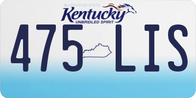 KY license plate 475LIS