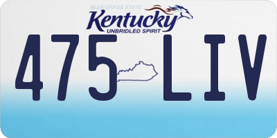 KY license plate 475LIV