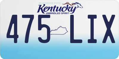 KY license plate 475LIX