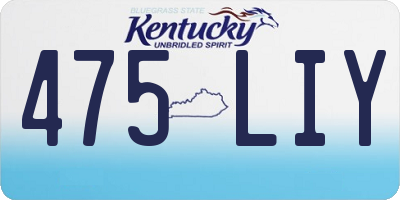 KY license plate 475LIY