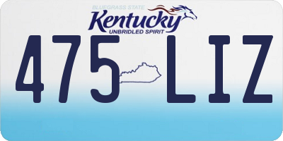 KY license plate 475LIZ