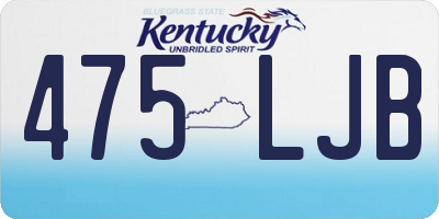 KY license plate 475LJB