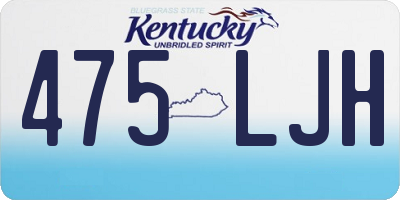 KY license plate 475LJH