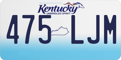 KY license plate 475LJM